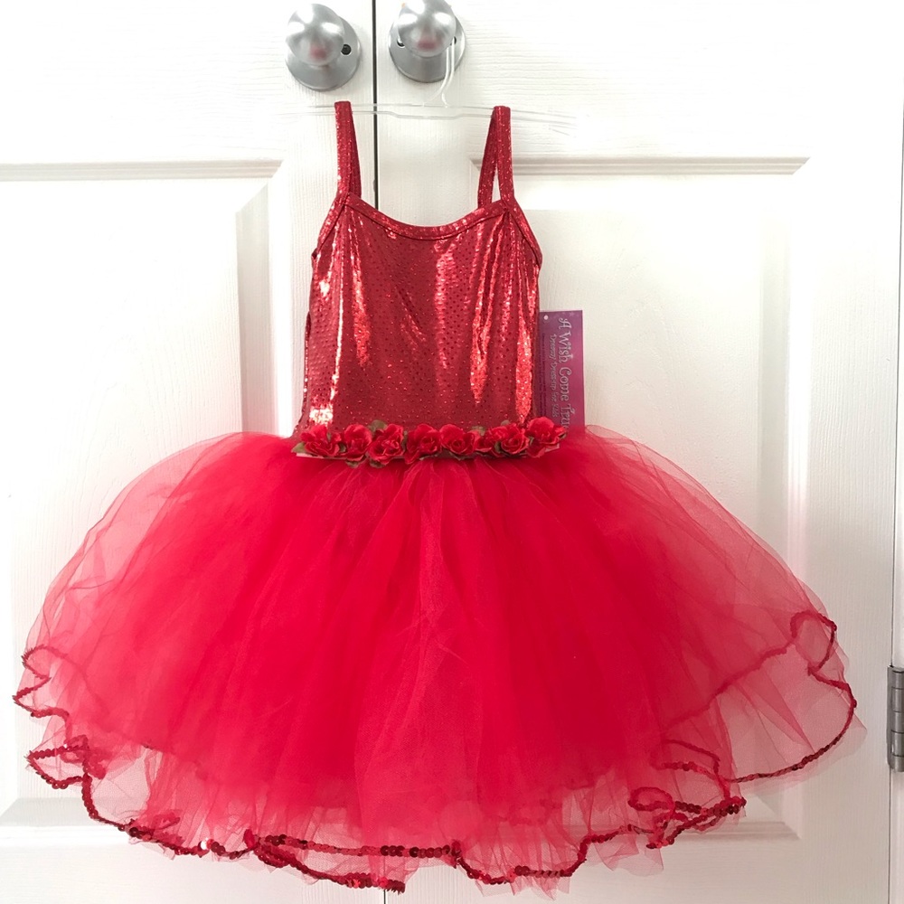 NEW Red Sparkly Tulle Dress (XS/3T)